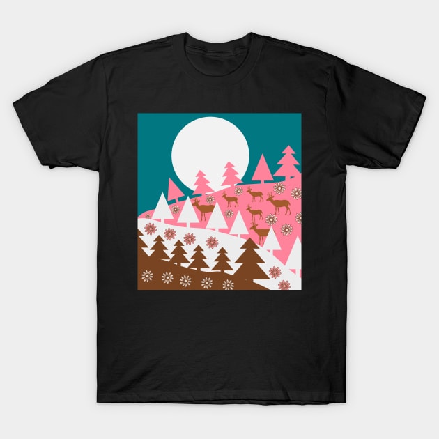 Floral deer hills T-Shirt by cocodes